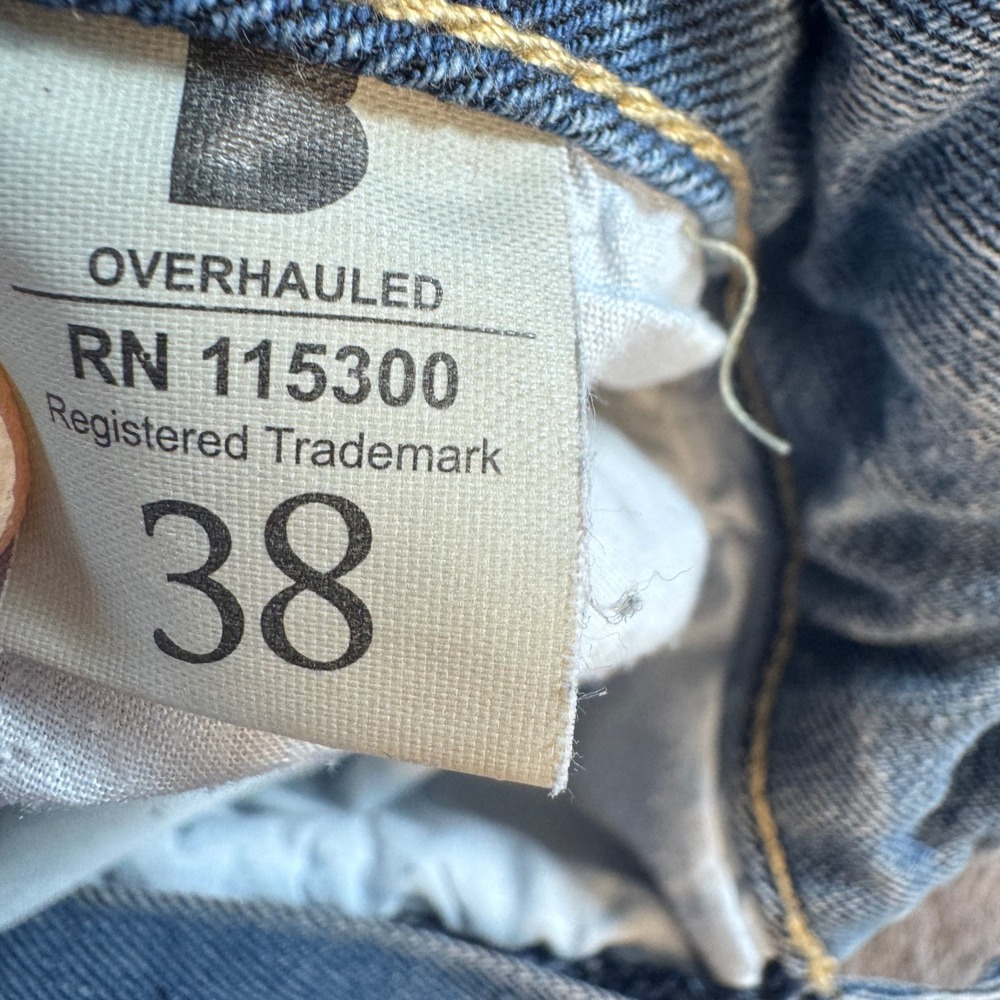 Overhauled Straight Leg Comfort Jeans Men's 38x26 Blue - Picture 7 of 9